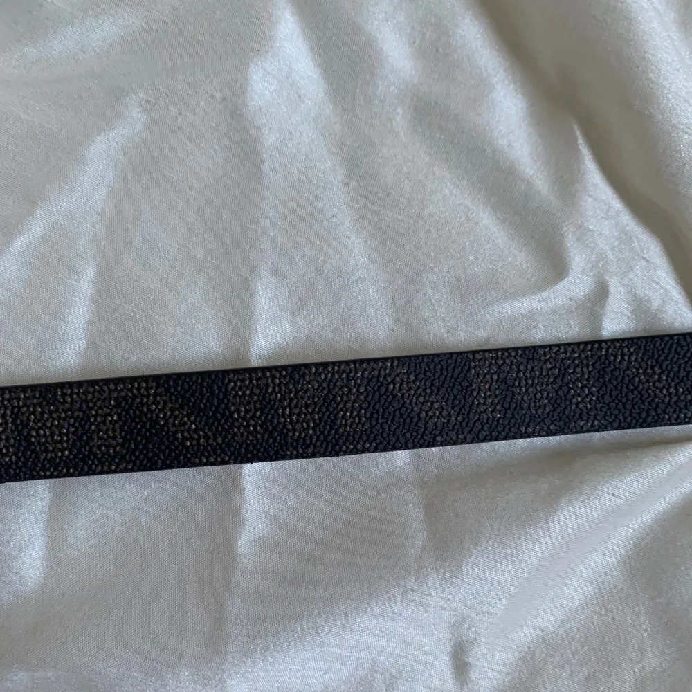 Michael Kors Brown Logo Print Skinny Belt sz M/L